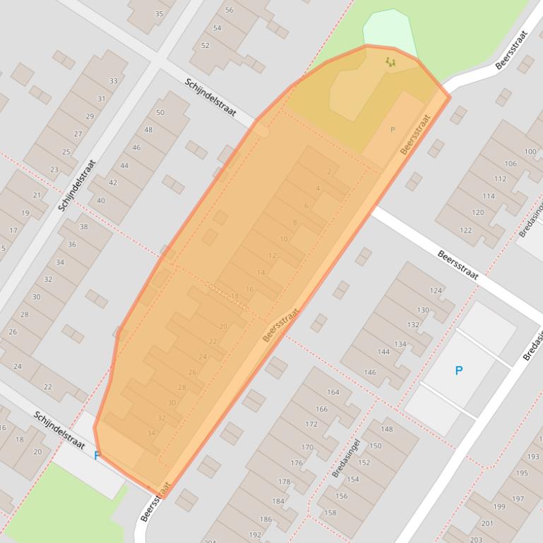 Kaart van postcodegebied 6844BE.