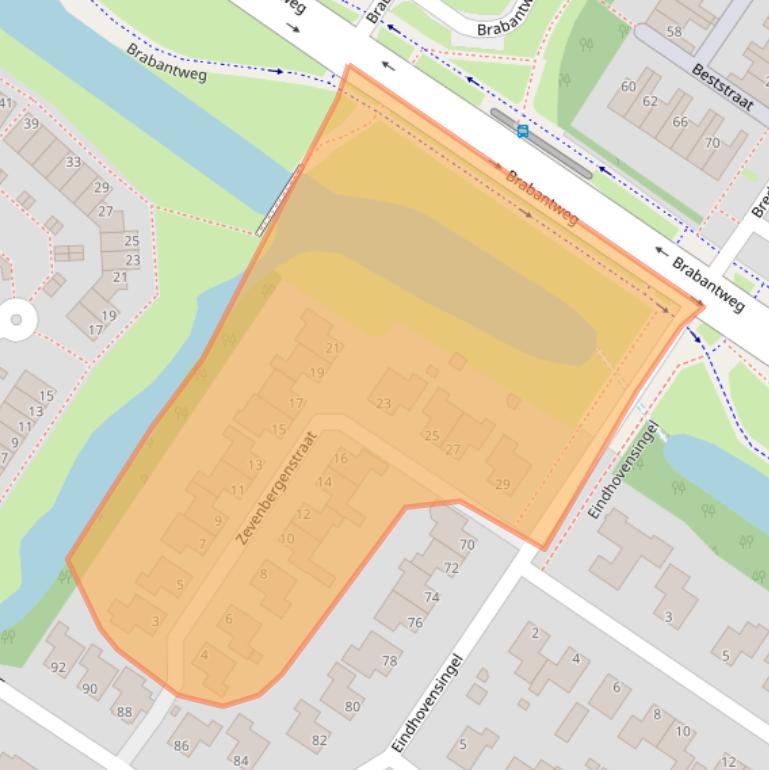 Kaart van postcodegebied 6844CZ.