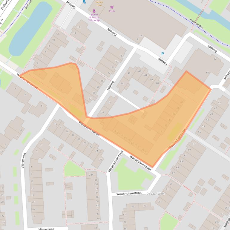 Kaart van postcodegebied 6844GE.