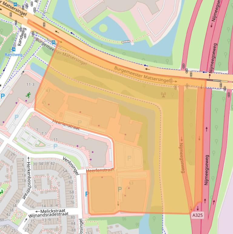 Kaart van postcodegebied 6845AE.