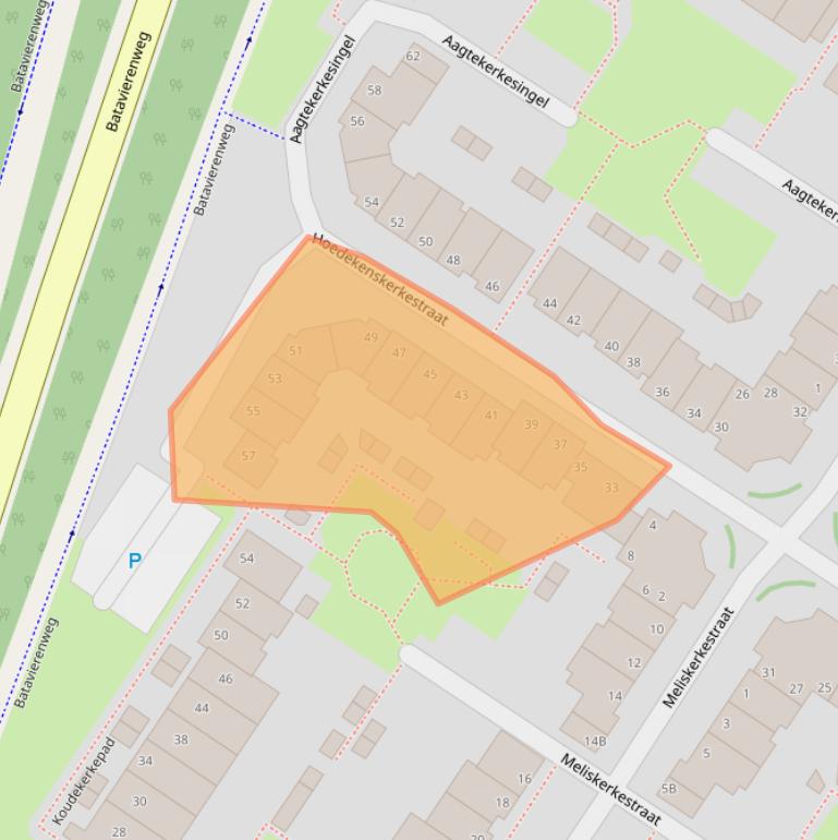 Kaart van postcodegebied 6845AN.