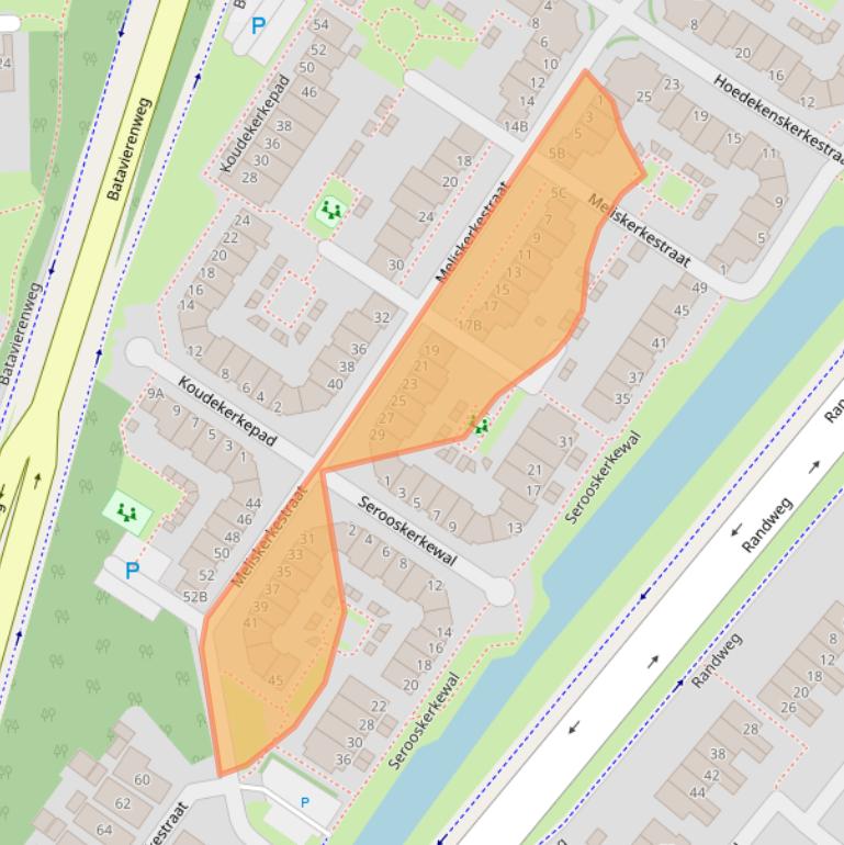 Kaart van postcodegebied 6845AV.