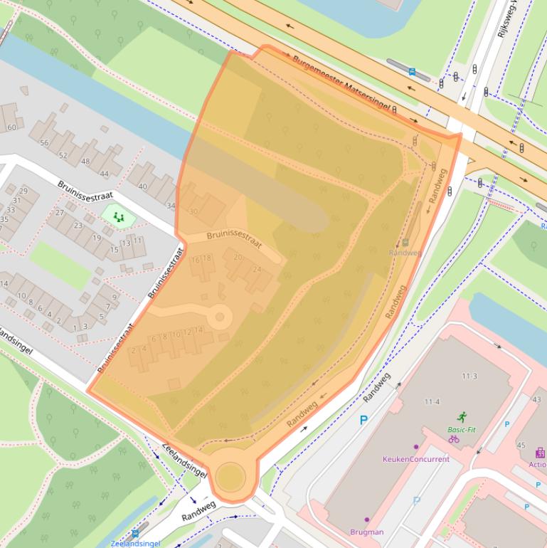 Kaart van postcodegebied 6845BB.