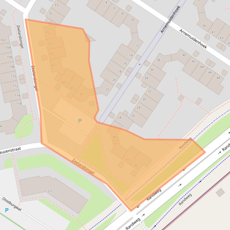 Kaart van postcodegebied 6845BG.