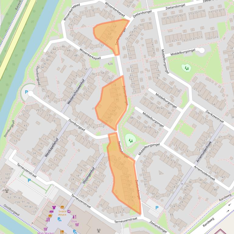 Kaart van postcodegebied 6845BK.