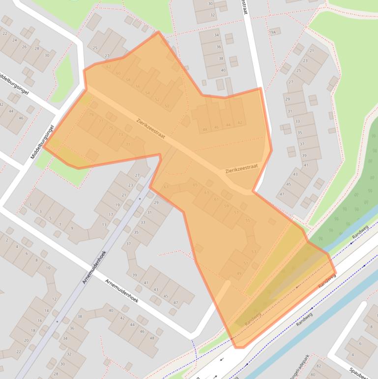 Kaart van postcodegebied 6845BN.