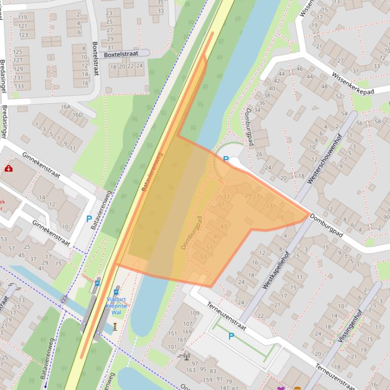 Kaart van postcodegebied 6845CC.