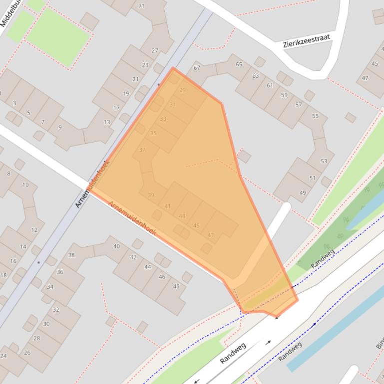 Kaart van postcodegebied 6845CM.