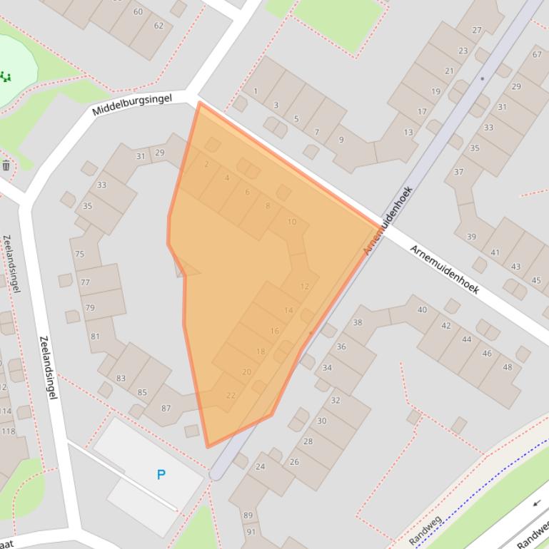 Kaart van postcodegebied 6845CN.