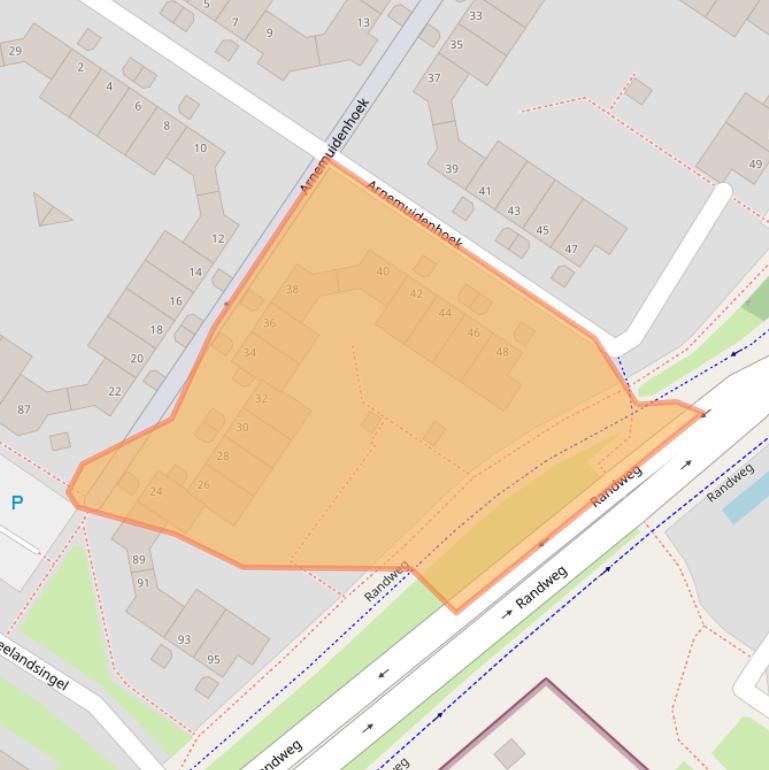 Kaart van postcodegebied 6845CP.