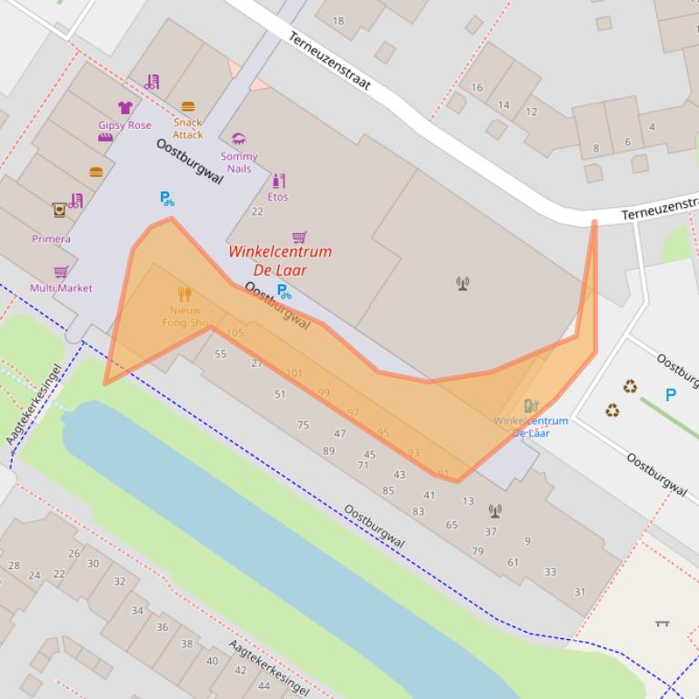 Kaart van postcodegebied 6845CX.