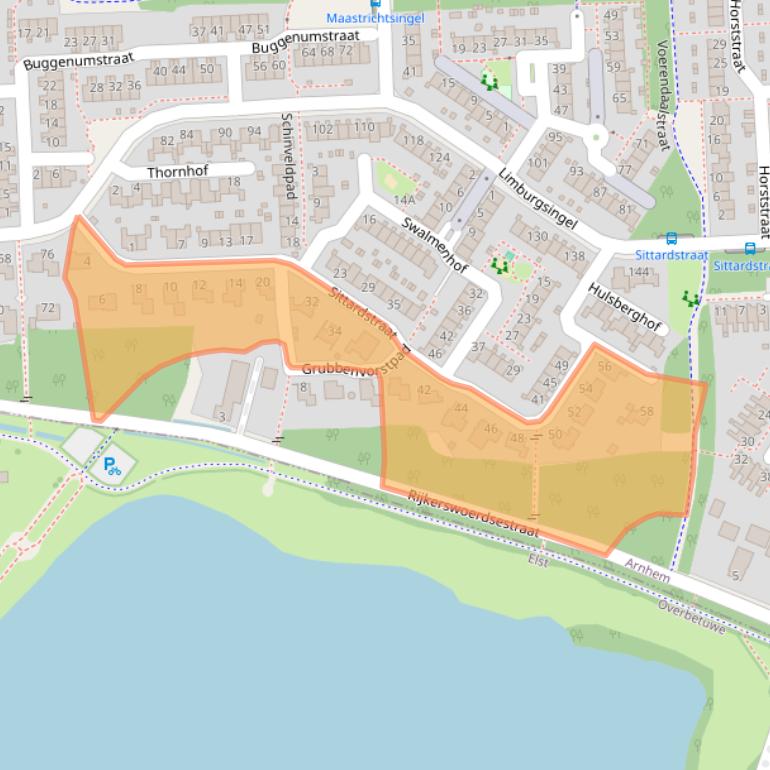 Kaart van postcodegebied 6845DK.