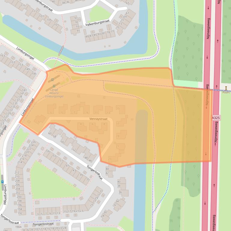 Kaart van postcodegebied 6845EX.