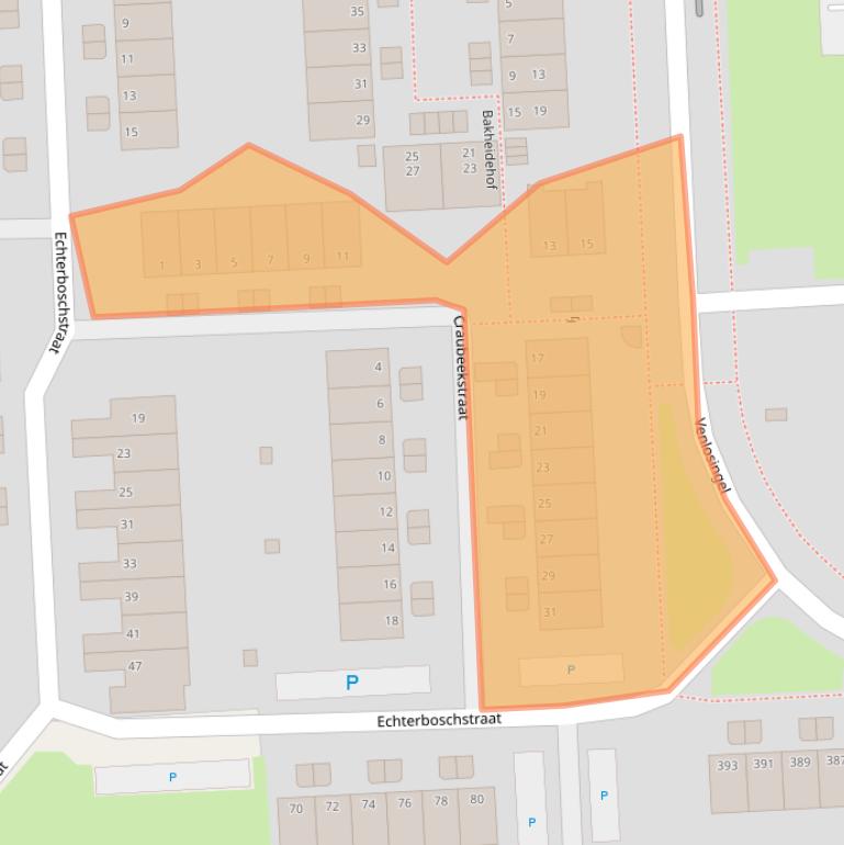 Kaart van postcodegebied 6845GL.