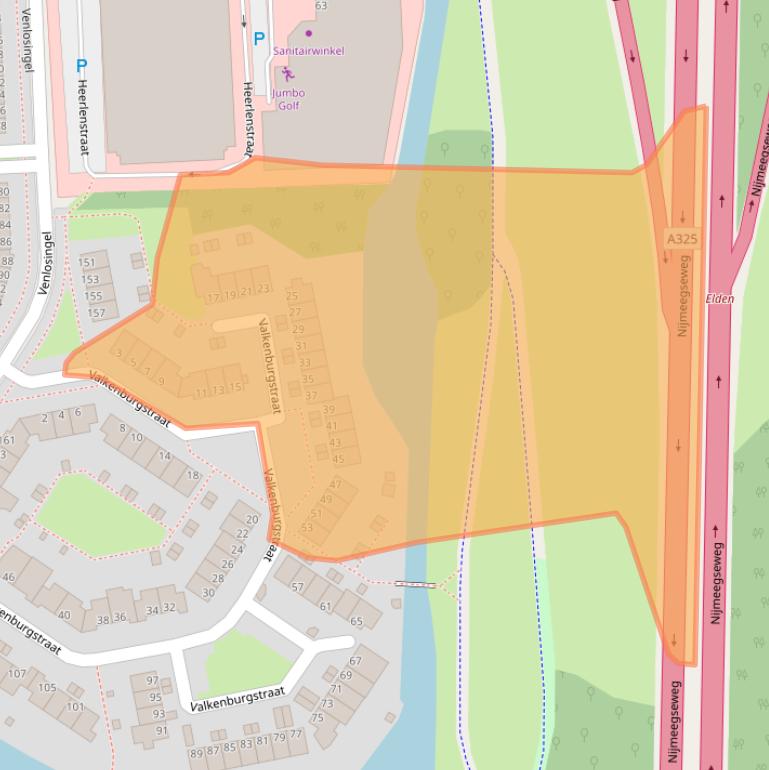 Kaart van postcodegebied 6845HW.