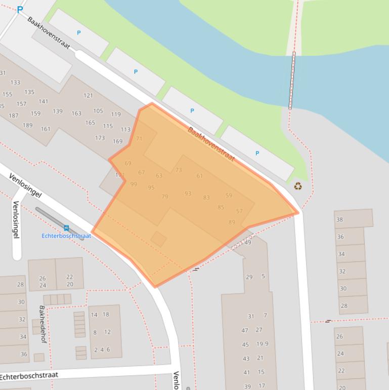 Kaart van postcodegebied 6845KD.