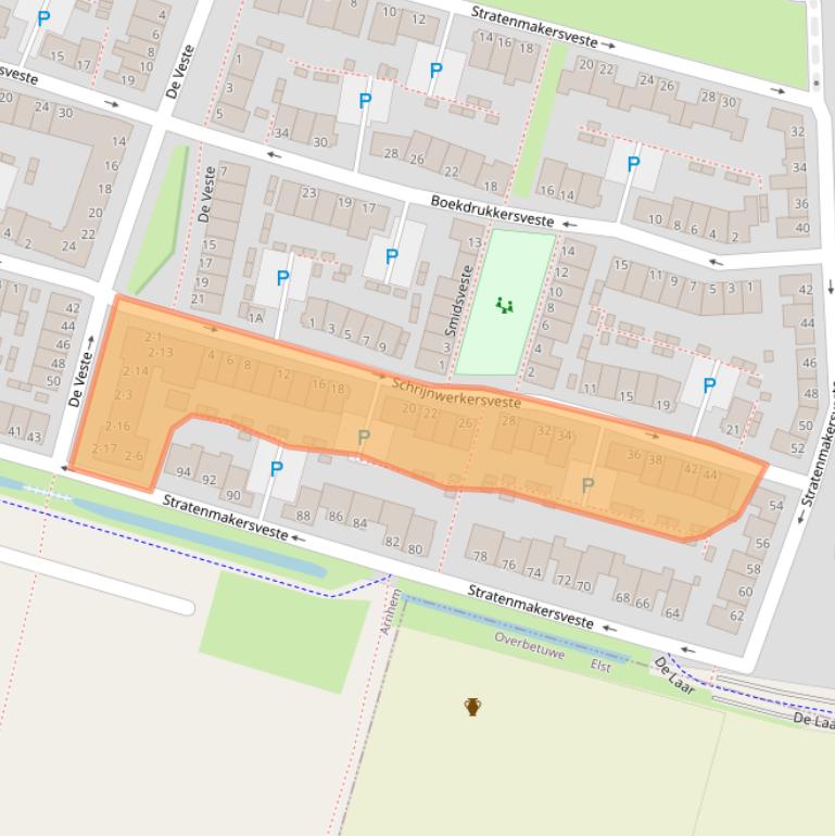 Kaart van postcodegebied 6846BP.