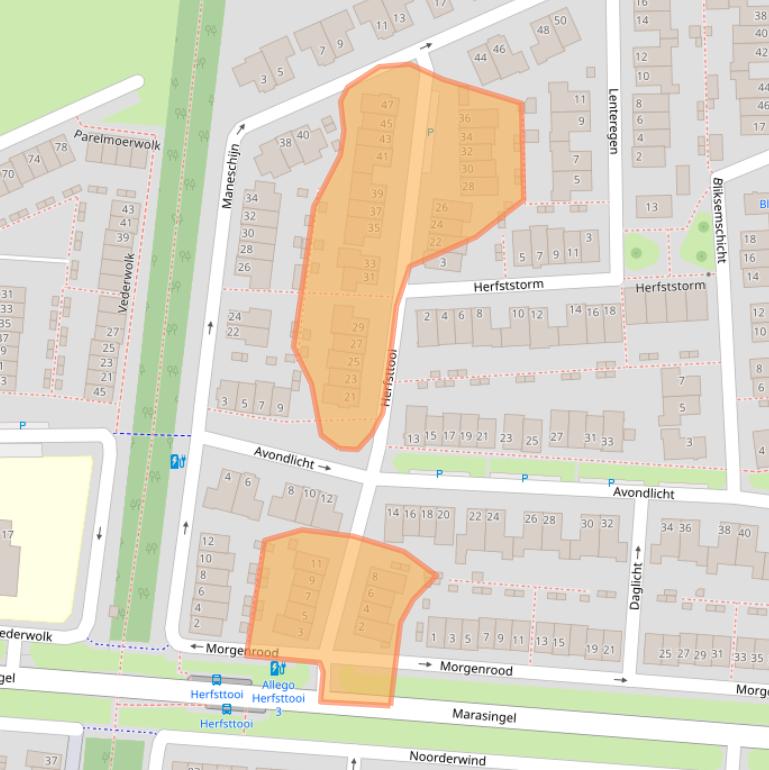 Kaart van postcodegebied 6846DS.