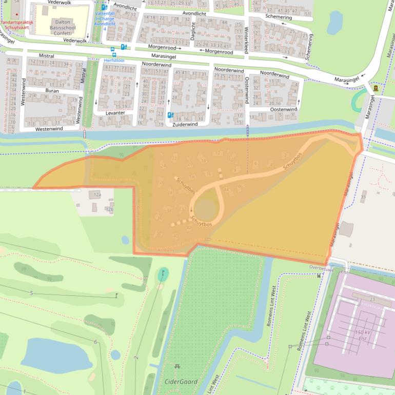 Kaart van postcodegebied 6846DZ.