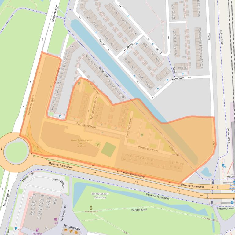 Kaart van postcodegebied 6846RB.