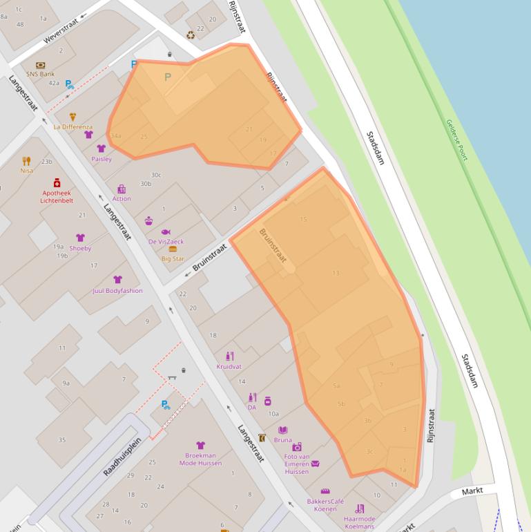 Kaart van postcodegebied 6851AE.