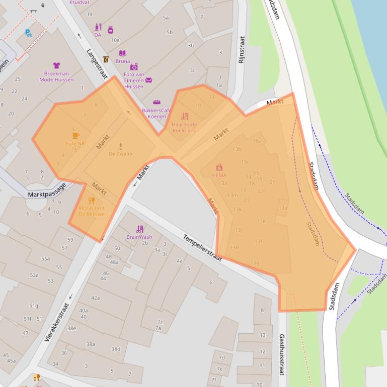 Kaart van postcodegebied 6851AG.