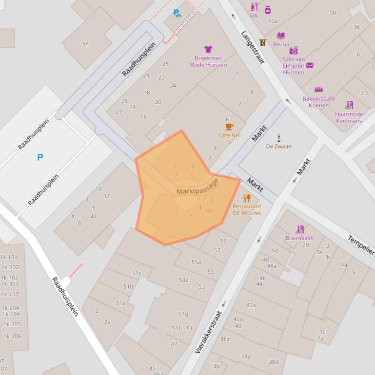 Kaart van postcodegebied 6851AN.