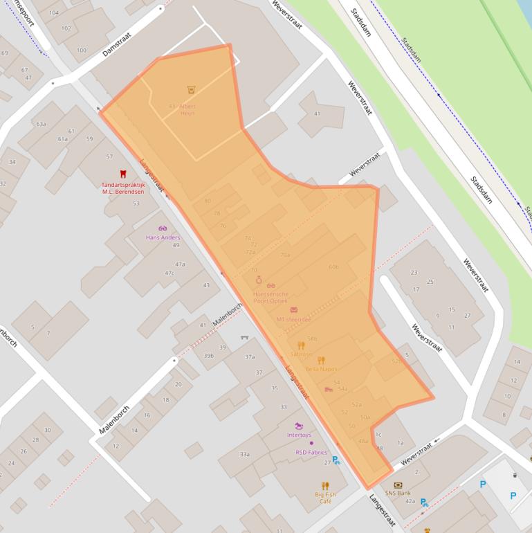 Kaart van postcodegebied 6851AS.