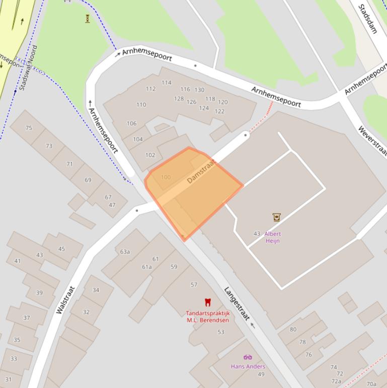 Kaart van postcodegebied 6851AT.