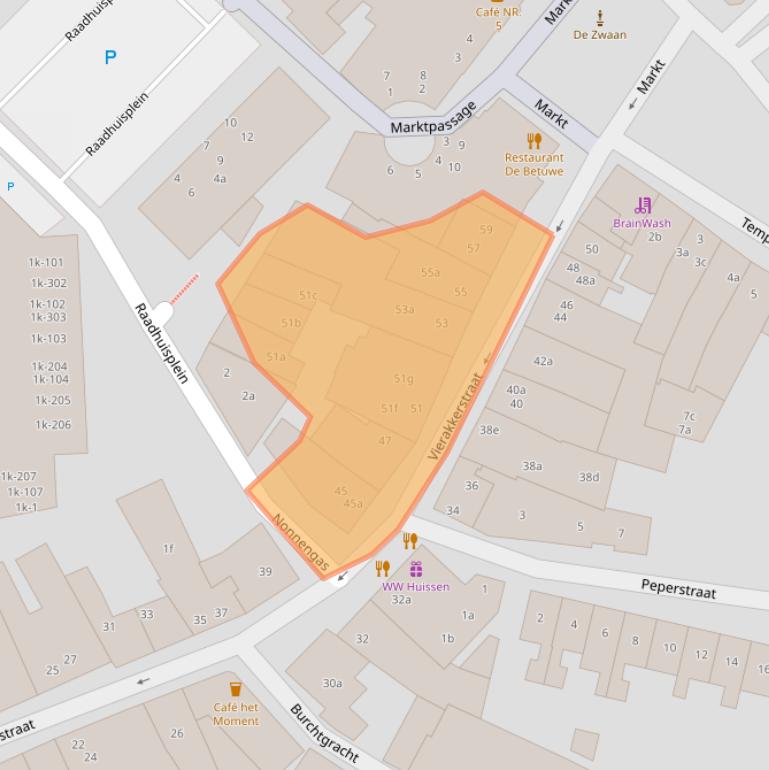 Kaart van postcodegebied 6851BD.