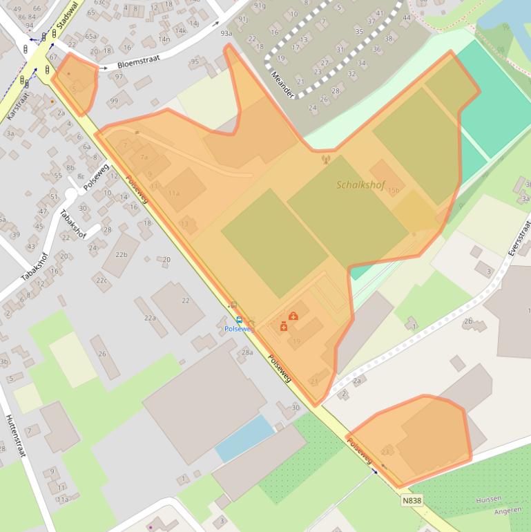 Kaart van postcodegebied 6851DA.