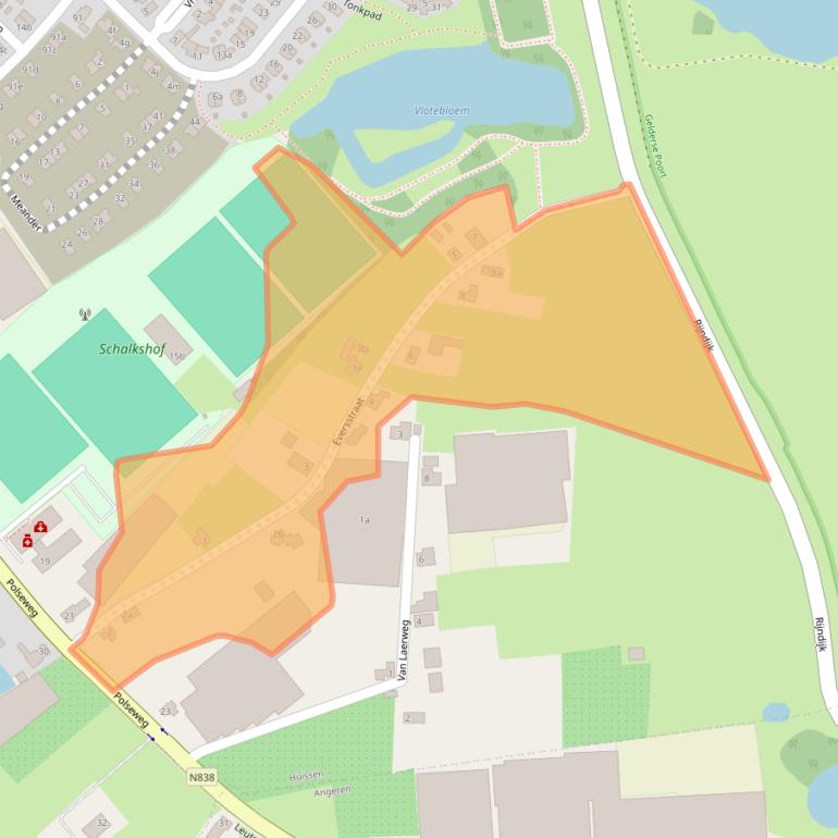 Kaart van postcodegebied 6851DC.