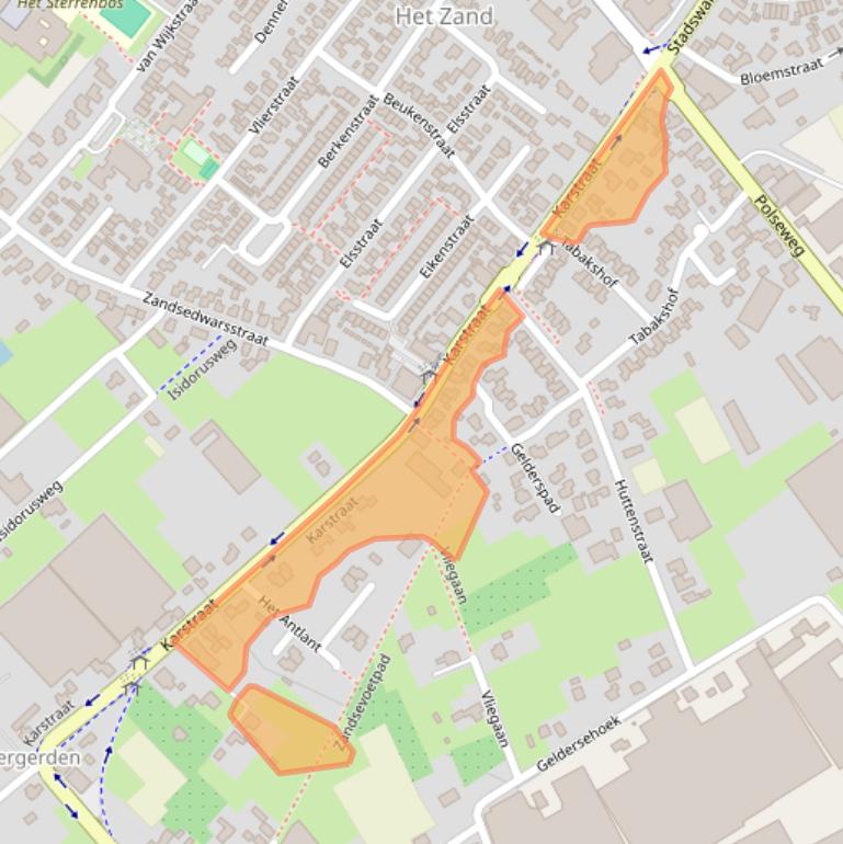 Kaart van postcodegebied 6851DE.