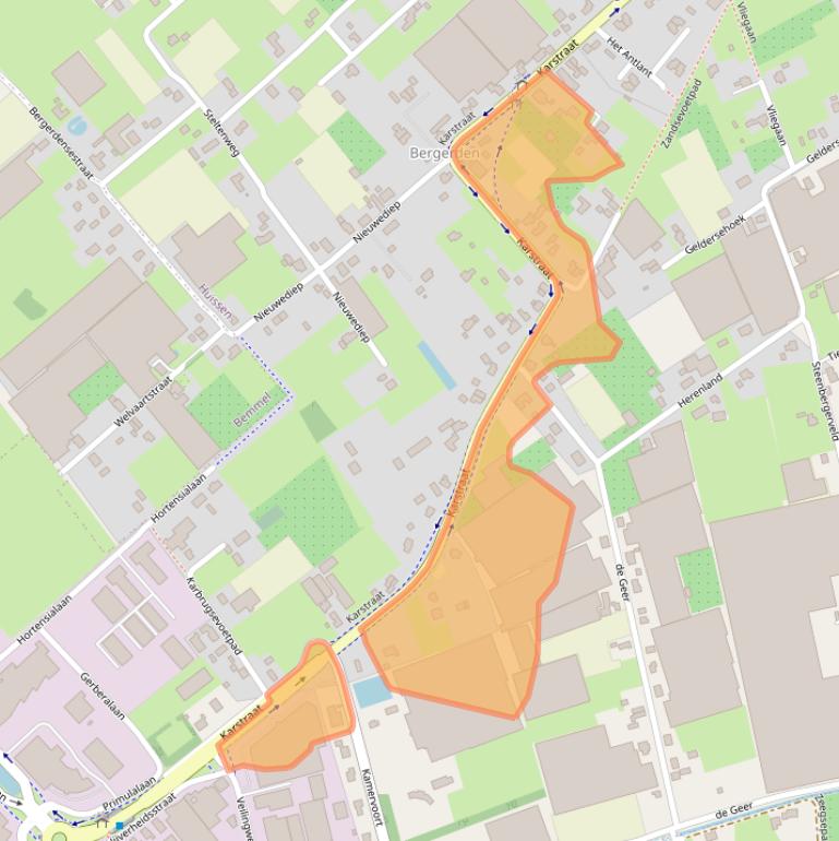 Kaart van postcodegebied 6851DG.