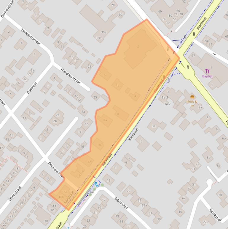 Kaart van postcodegebied 6851DH.