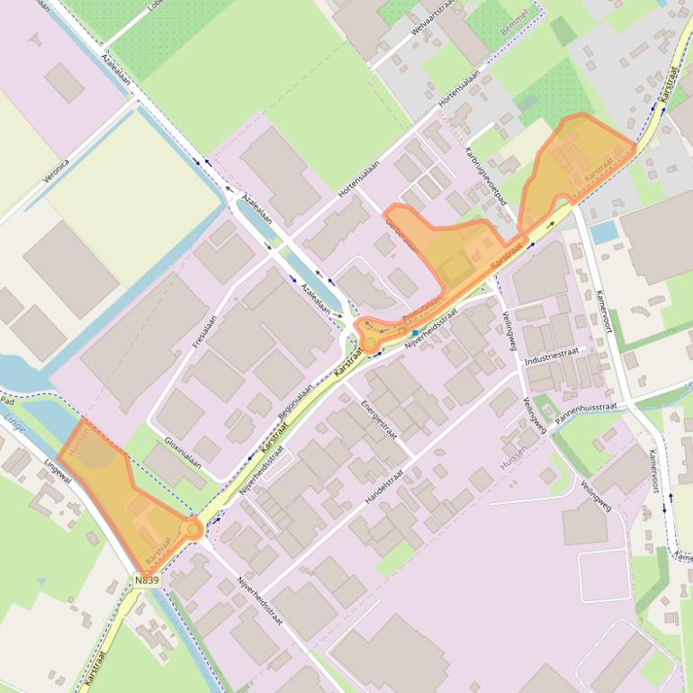 Kaart van postcodegebied 6851DM.