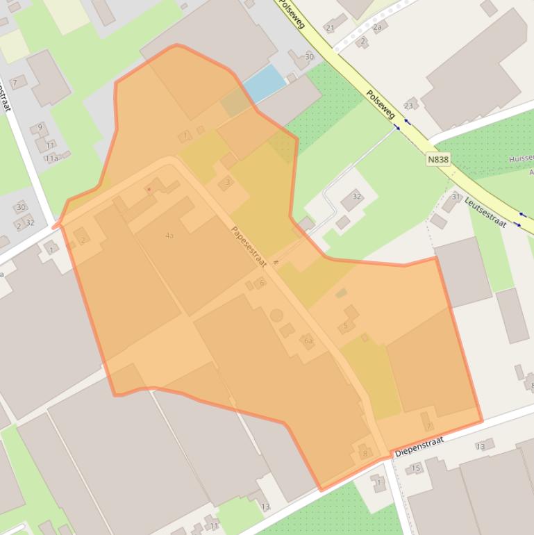 Kaart van postcodegebied 6851DS.