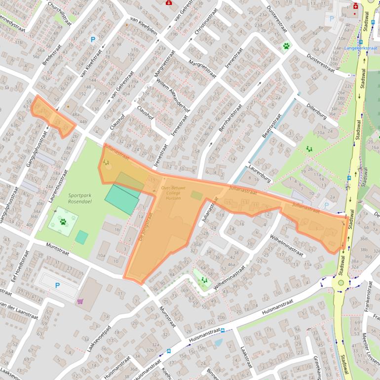 Kaart van postcodegebied 6851KJ.