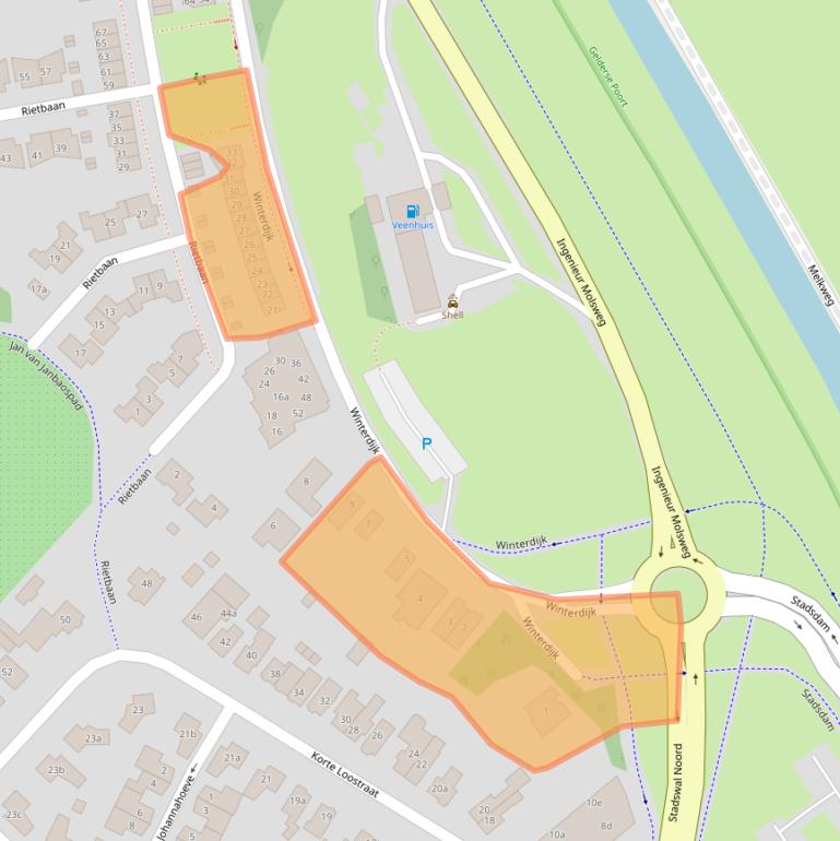 Kaart van postcodegebied 6851MS.