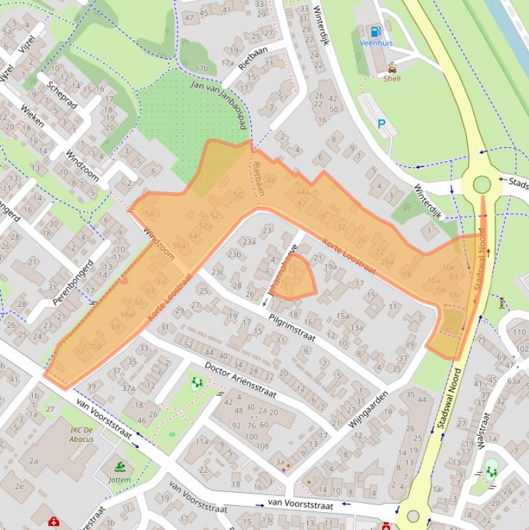 Kaart van postcodegebied 6851MZ.