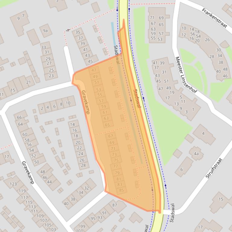 Kaart van postcodegebied 6851NJ.