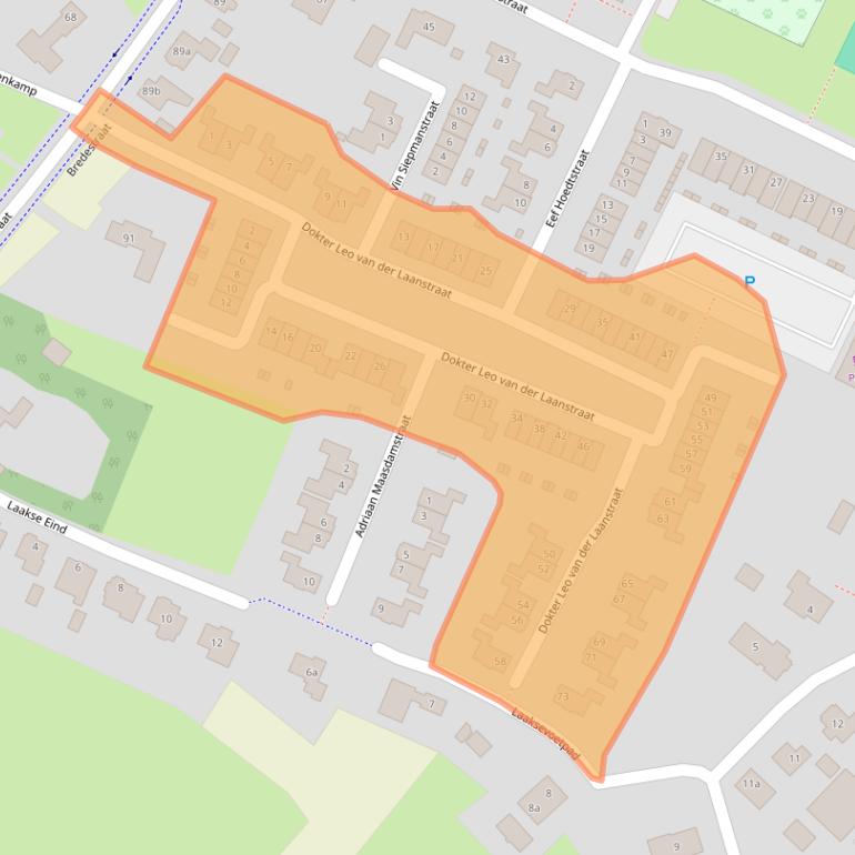 Kaart van postcodegebied 6851SE.