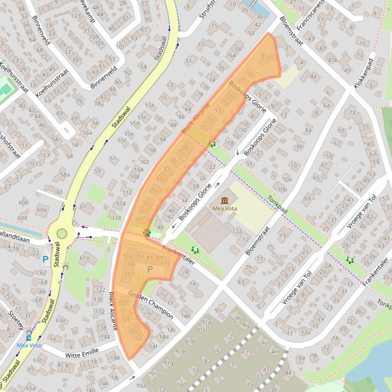 Kaart van postcodegebied 6851VJ.