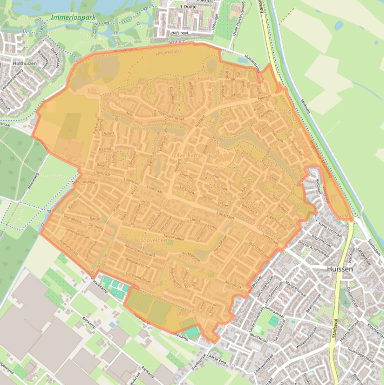 Kaartafbeelding, ingezoomd op postcodegebied 6852.