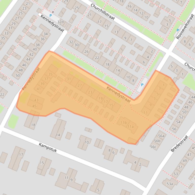 Kaart van postcodegebied 6852AE.
