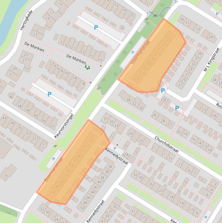 Kaart van postcodegebied 6852AJ.