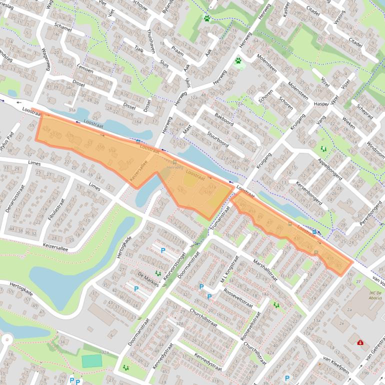 Kaart van postcodegebied 6852BB.