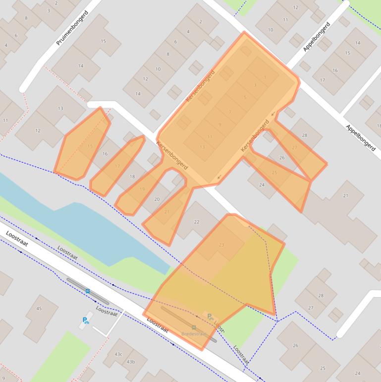 Kaart van postcodegebied 6852BJ.