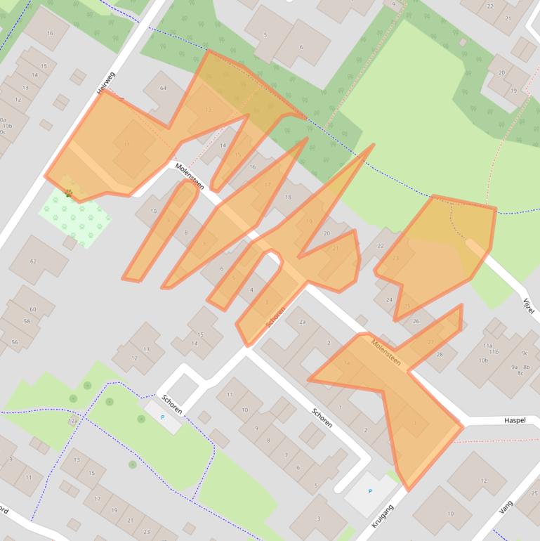 Kaart van postcodegebied 6852BW.