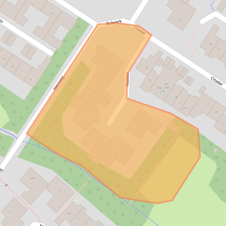 Kaart van postcodegebied 6852CM.